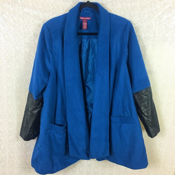 Jessica London Jackets & Blazers - Jessica London Royal Blue Swing Coat